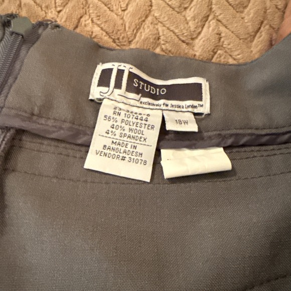 JL Studio Womens 18W Skirt A Line Gray Minimalist Preppy Office Wool Blend - Picture 6 of 6
